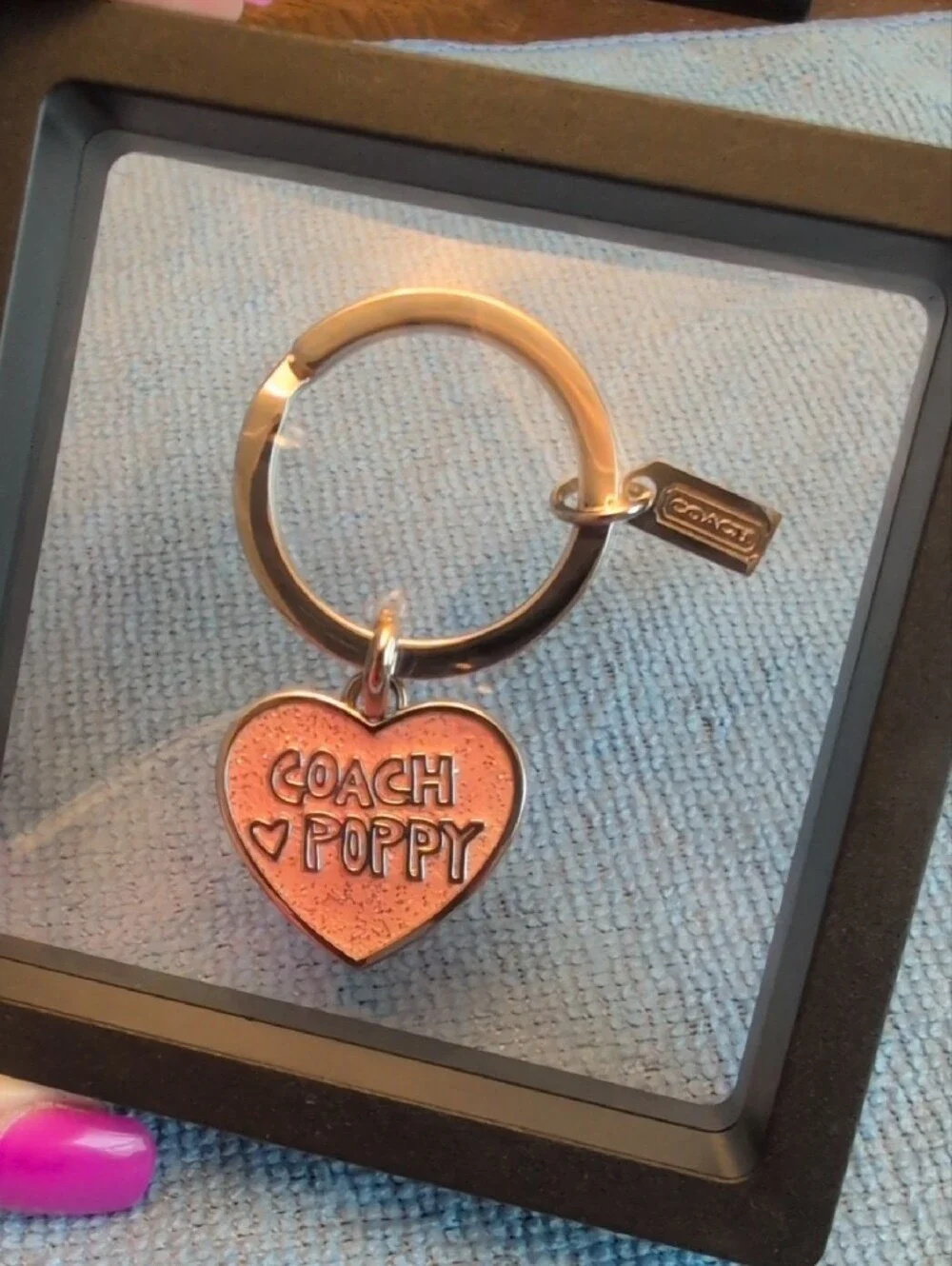 Coach Poppy Heart Key Chain Bag Charm